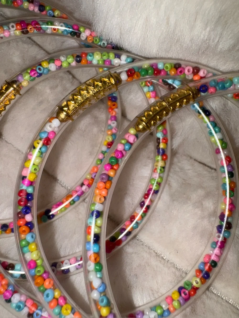 Multicolor Seed Bead Tube Bangle Bracelet - Women Jewelry